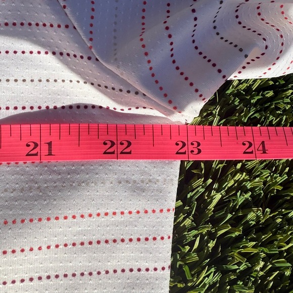 Nike Golf Long Sleeve Polo Shirt Women XL EG White Red Stripe Dri-FIT - Picture 3 of 5